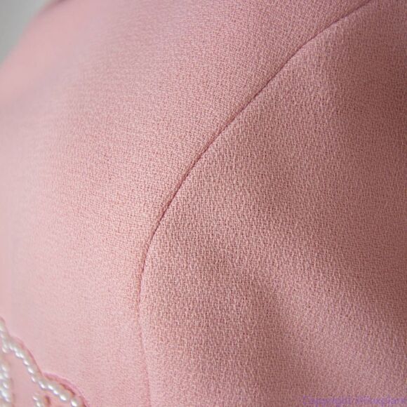 Maggy London vintage pink fake two-piece maxi dress with pearl floral, 6 - Picture 13 of 16